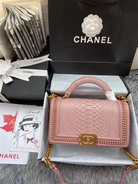 chanel le boy pink python|coco Chanel boys bag.